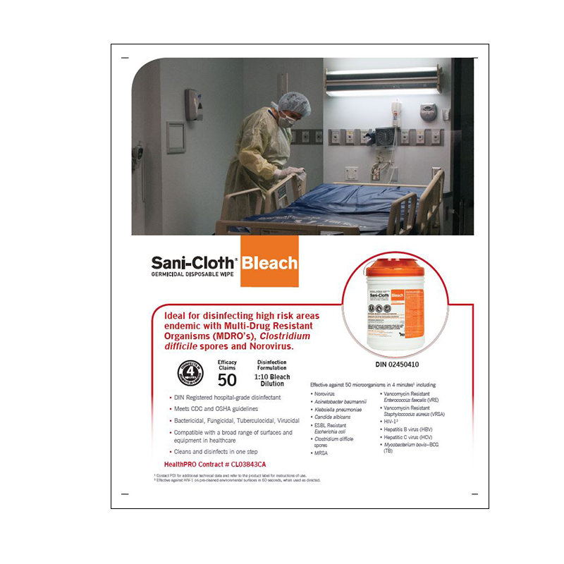 Sani-Cloth® Bleach Germicidal Disposable Wipe - Image 3