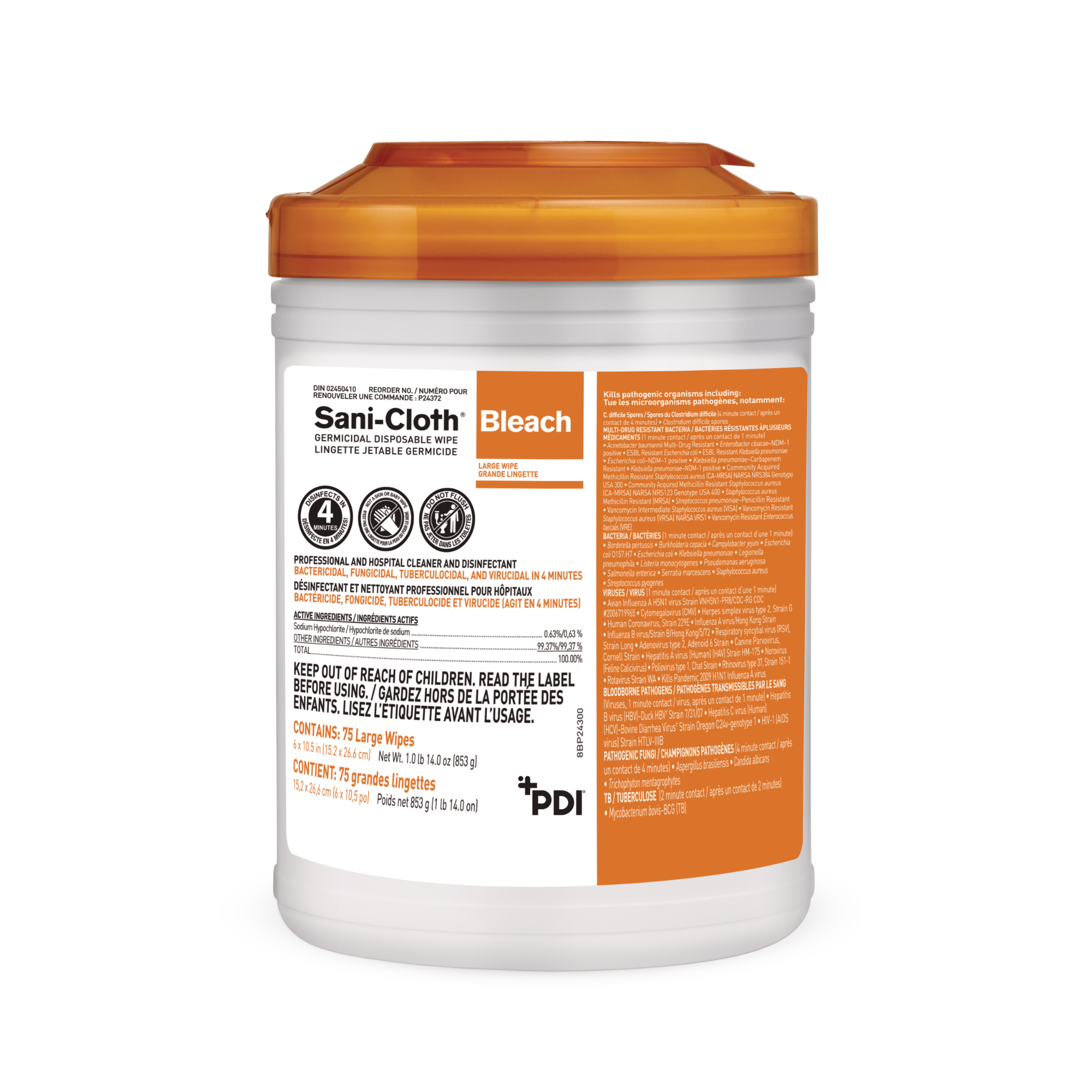 Sani-Cloth® Bleach Germicidal Disposable Wipe